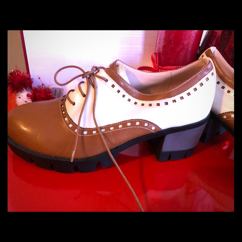 Carmel brown & cream shoes